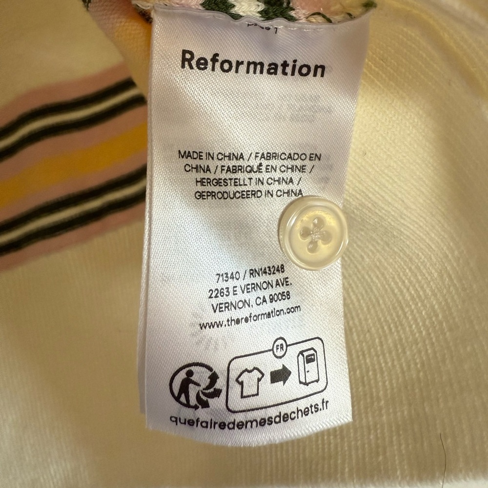 Reformation Campbell Cotton Polo Sweater - size small - Picture 6 of 10